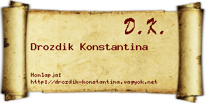 Drozdik Konstantina névjegykártya